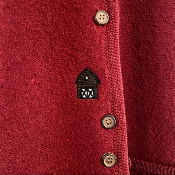 Mac & Jac Red Cardigan Sweater Classic wool. Horse embroidery. - Picture 3 of 6